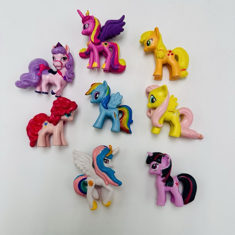 Lot of 7 My Little Pony Blind Bag Minis 2" Figure & Disney Palace Pet Read See